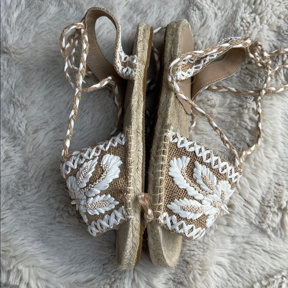 Johnny Was X Antik Batik Tori Tan and White Women's Sandals